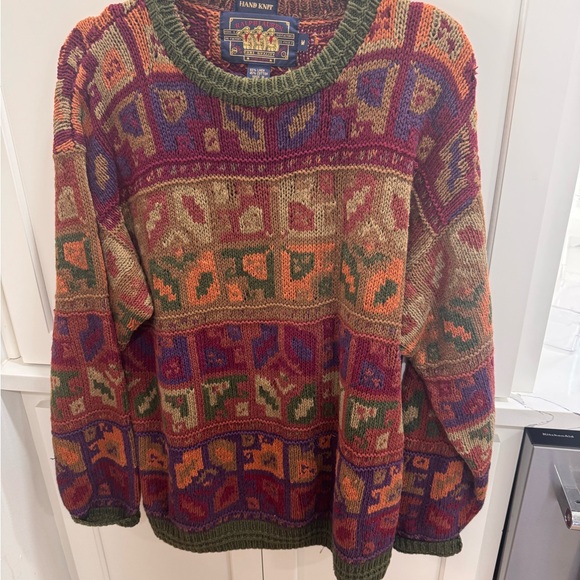 Ralph Lauren Other - Vintage Ralph Lauren patchwork Crewneck Sweater Handknit 90’s